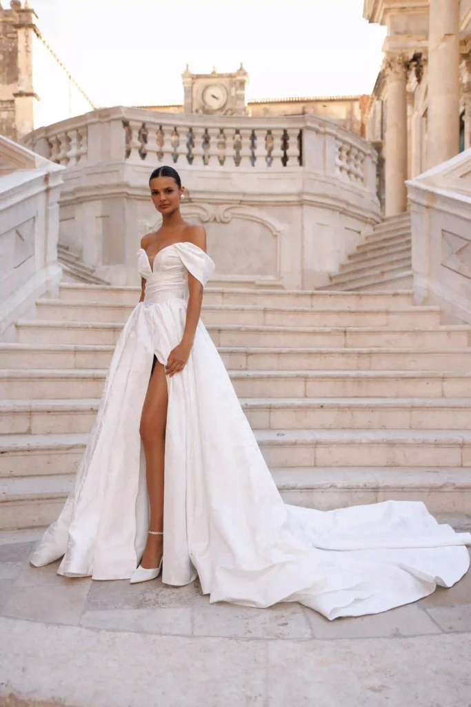 Liana from the Lana Grace wedding dresses collection shown full front.