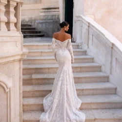 Rear train detail of Harper without overskirt from the Lana Grace bridal collection at a bridal boutique Randburg